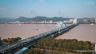 杭州复兴大桥中景固定延时摄影